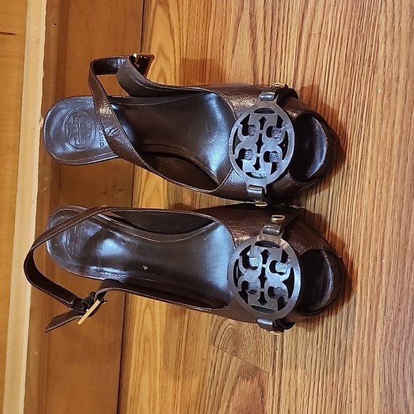 Tory Burch brown high heels sandal size 6.5 M - Picture 2 of 6